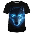 thumbnail image 4 of Wxolcjlv Men's Glowing Wolf Print Short Sleeve T Shirt Crew Neck Regular Fit Daily Wear Pullover Tee, 4 of 4