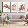 thumbnail image 2 of Canvas Poster Children's Room Wall Painting Set Watercolor Animal Theme Giraffe Bear Elephant Illustration Dream Sky Baby Room Decoration Three-piece Set Artwork Baby Space, 2 of 6