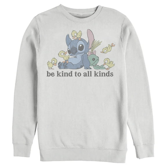 Men's Lilo & Stitch Be Kind to All Kinds  Sweatshirt White X Large
