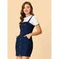 thumbnail image 1 of Unique Bargains Jupe en Jean pour Femmes à Bretelles Réglables, TP, Denim, 1, 1 of 5