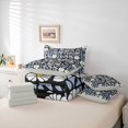thumbnail image 6 of jejeloiu Sky Floral 7-Piece Twin Bedding For Girls,Soft Print Bedding Comforter Set,Black Blue Yellow,Light Gray Reversible, 6 of 7