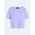 thumbnail image 5 of Scoop Women’s and Women's Plus Pleated Cropped Cotton Tee, Sizes XS-4X, 5 of 5