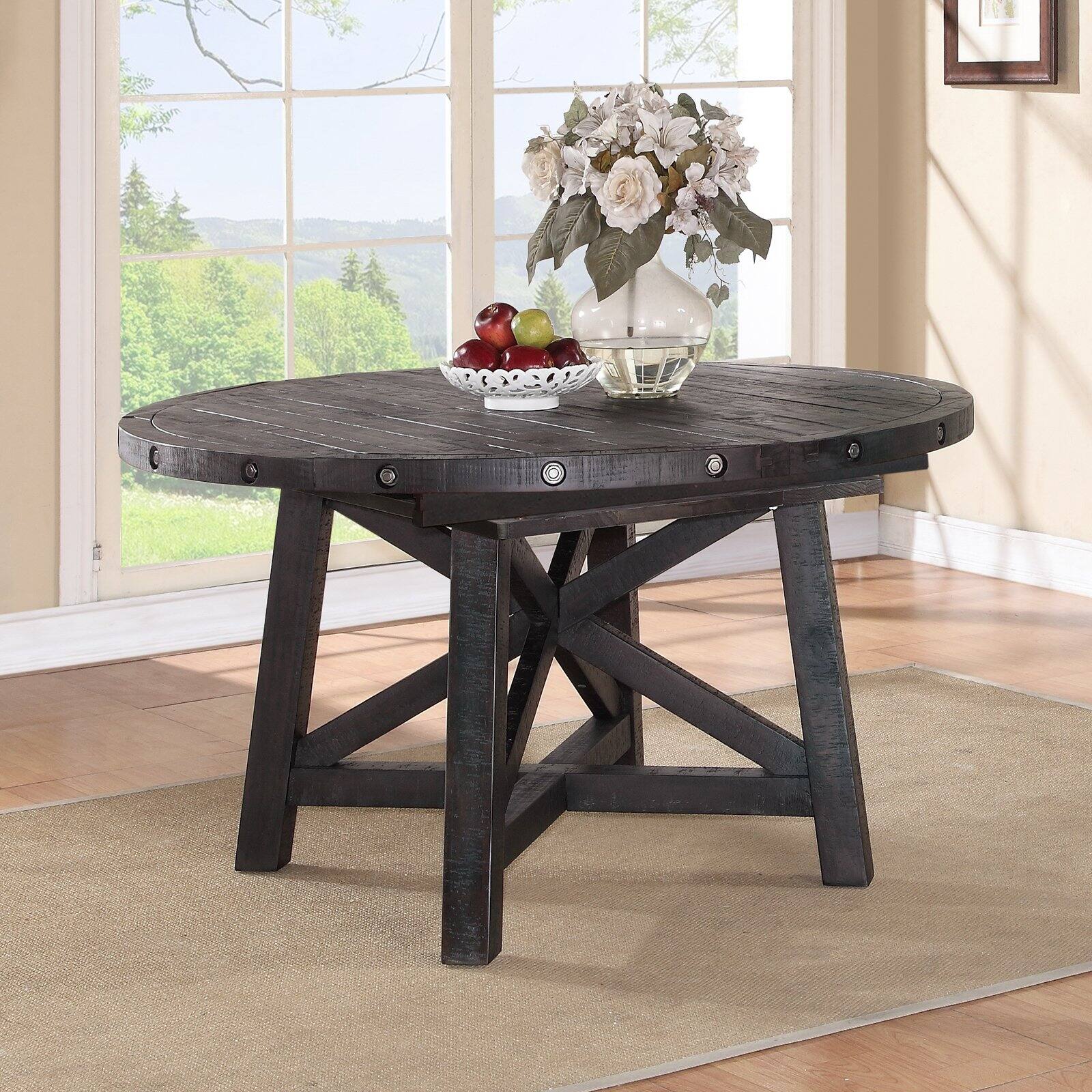 Modus Yosemite Solid Wood Round Extension Table Cafe