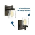 thumbnail image 4 of Calhoun Collection One-Light Antique Bronze Clear Glass Farmhouse Bath Vanity Light, 4 of 14