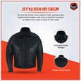 thumbnail image 4 of Daniel Smart Men Motorcycle Leather Jacket Black Fashion Leather Jacket with Pointed Collar, 4 of 7
