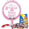 Shower With Love Girl Baby Shower Pull String Pinata Kit - Baby Shower Party Supplies