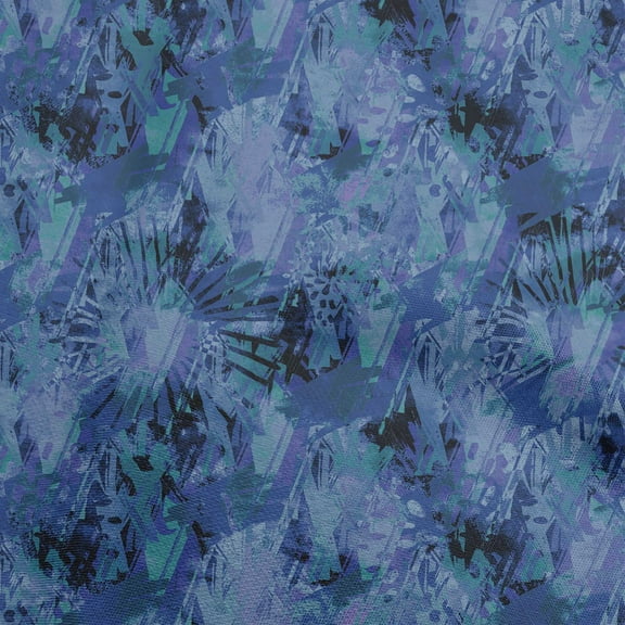 oneOone Polyester Spandex Navy Blue Fabric Abstracts Diy Clothing Quilting Fabric Print Fabric By Yard 56 Inch Wide