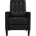 thumbnail image 4 of Alden Design Modern Tufted Faux Leather Recliner with Footrest for Living Room, Black, 4 of 9