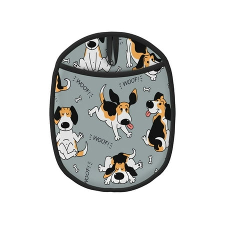 

1 Pc Silicone Pot Mat Mitten Heat-Resistant Quilted Liner Oven Hot Pads With Pockets For Women Men Kitchen Cooking Bbq Baking Funny Beagle Active Dog
