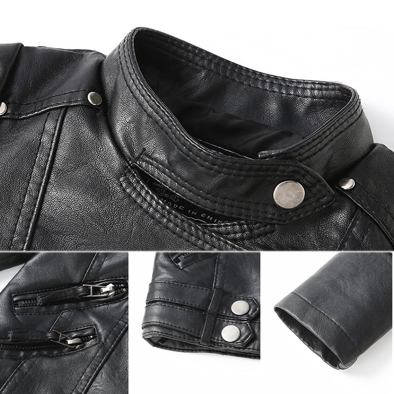 Efsteb Girls Faux Leather Jackets Zip Up Leather Jacket Long
