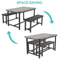thumbnail image 2 of 3Piece Dining Table Set for 4, Rectangular  Kitchen Table with Upholstered Benches, Room Dining Table Set,  for Small Space, Apartment, 2 of 6