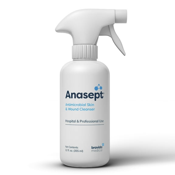 Anasept Skin and Wound Cleanser, 12 oz. Bottle with Trigger Sprayer, Wound Spray, Sterile Rinse, Healing Spray for Hospital and Professional Use