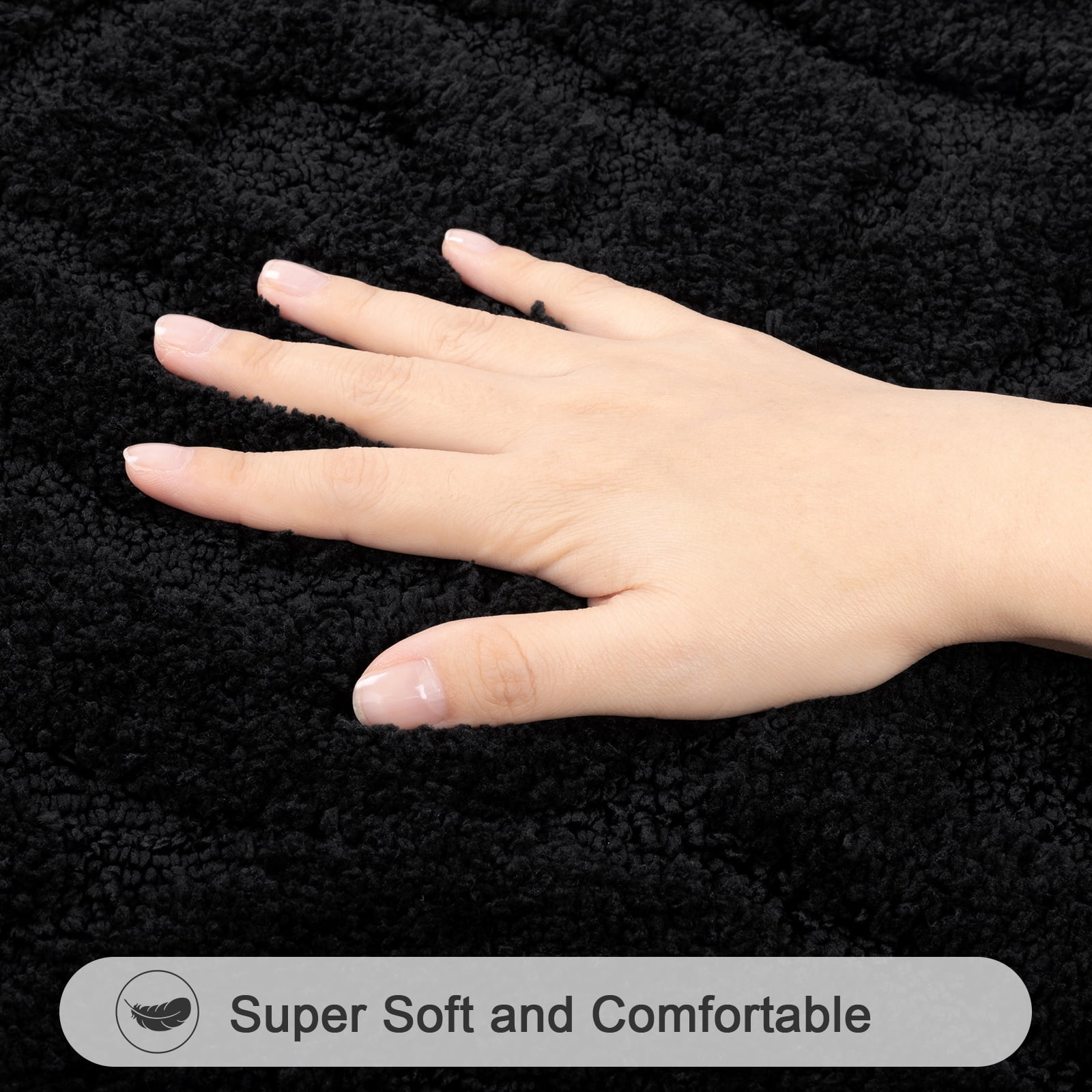 Ileading Bathroom Rugs Sets 4 Piece, Super Soft and Absorbent Non Slip Microfiber Toilet Bathroom Mats