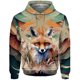 thumbnail image 3 of Ropa de otoño para hombre, sudadera holgada gótica con capucha, ropa Y2k, sudadera con estampado de zorro y lobo, sudadera con capucha para hombre, ropa urbana Harajuku, 3 of 5