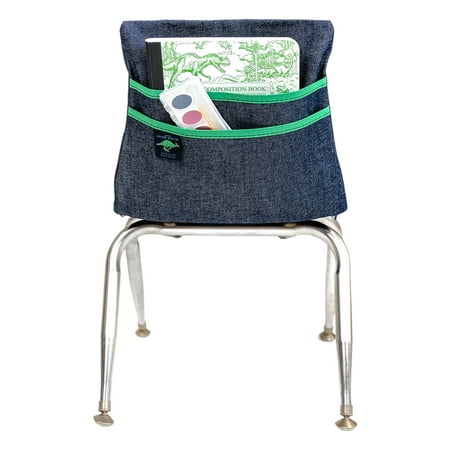 Aussie Pouch Chair Pocket with Double Pocket Design, Small, 11 Inches, Green Trim