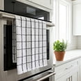 thumbnail image 2 of Unique Bargains Plaid 100% Cotton Quick Dry Kitchen Towels 4 Pack Black/Yellow 25" x 15", 2 of 6