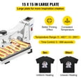 thumbnail image 3 of VEVOR Heat Press Machine, 15 x 15 in, Clamshell Sublimation Transfer Printer with Teflon Coated, Digital Precise Heat Control,Powerpress for T-Shirts Bags Pads, White, 3 of 9