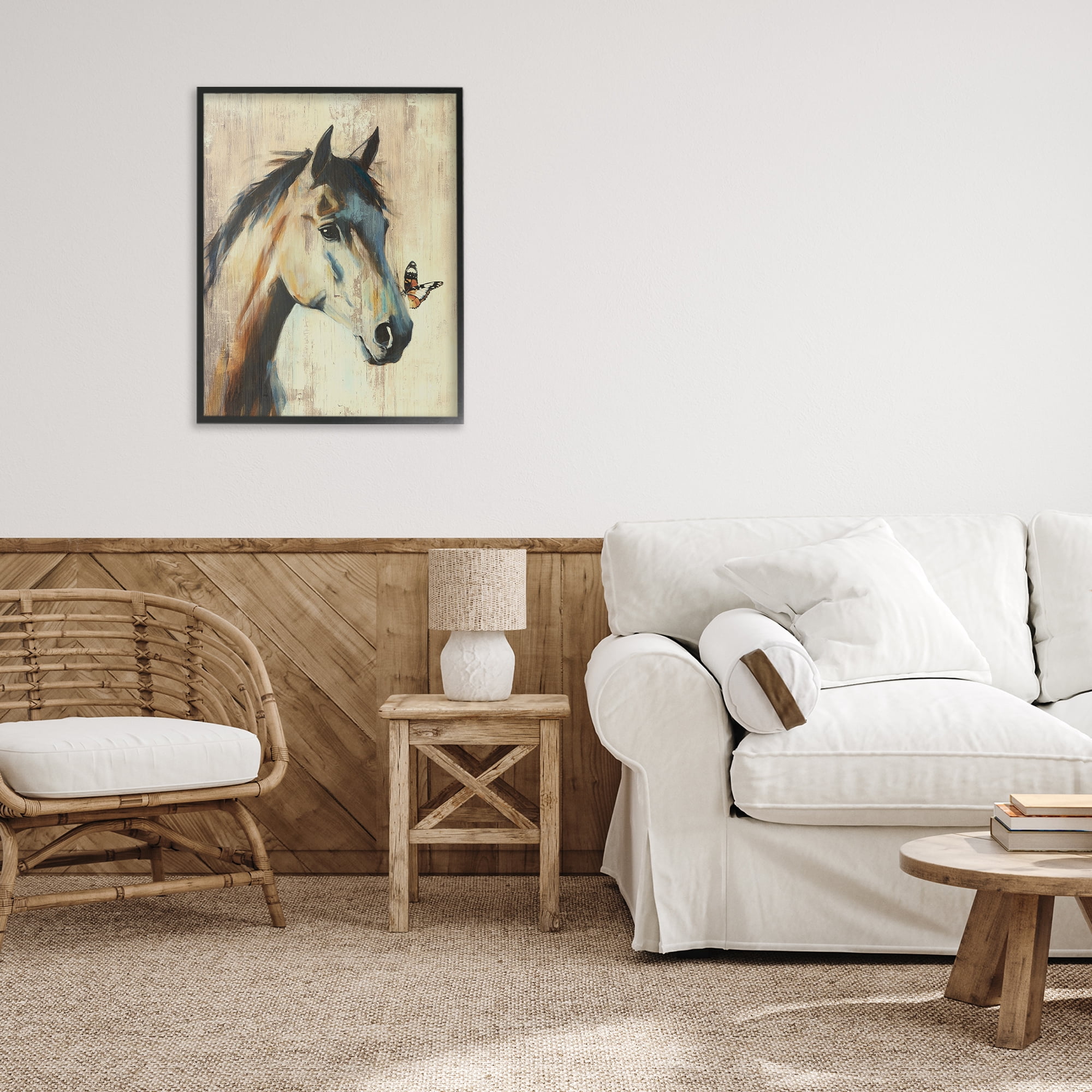 Stupell Industries Tiny Magic Horse & Butterfly Black Framed Giclee Art, design by Svetlana Aleynikova