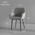 thumbnail image 3 of HOMCOM Dining Chairs Set of 2, Upholstered Kitchen Chairs with Backrest, 3 of 10