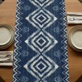 thumbnail image 5 of Table Runners 60 Inches Long Dress Scarves, Navy Blue Farmhouse Kitchen/Dining Table Runner, Small Coffee Tablerunners, Vintage Tribal Abstract Geometric Tie Dye Art 13x60 Inch, 5 of 9