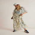 thumbnail image 1 of PENGXIANG Robe Bohème Florale pour Femmes Col en V Taille Froncée Longue Robe Fluide, 1 of 2