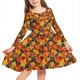 thumbnail image 1 of Odeerbi Niñas Gradient Striped A-Line Vestido de Manga Larga Skater Vestido Retro Vintage Stretchy Escuela Recital Twirly Vestido, 1 of 5