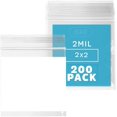 thumbnail image 1 of czcpp-GPI 200 Sacs en Plastique Transparent 2 Pouces x 2 Pouces Sacs à Fermeture Éclair Refermables - en Vrac 2 mil Épais Solides et Durables avec Fermeture Éclair Refermable Verrouillage Supérieur et Bloc Blanc, pour Bijoux, Emballage et Expédition, 1 of 4