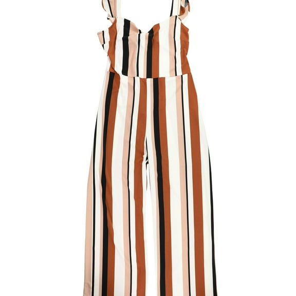 bar III Womens Open Back Jumpsuit, Brown, XX-Large