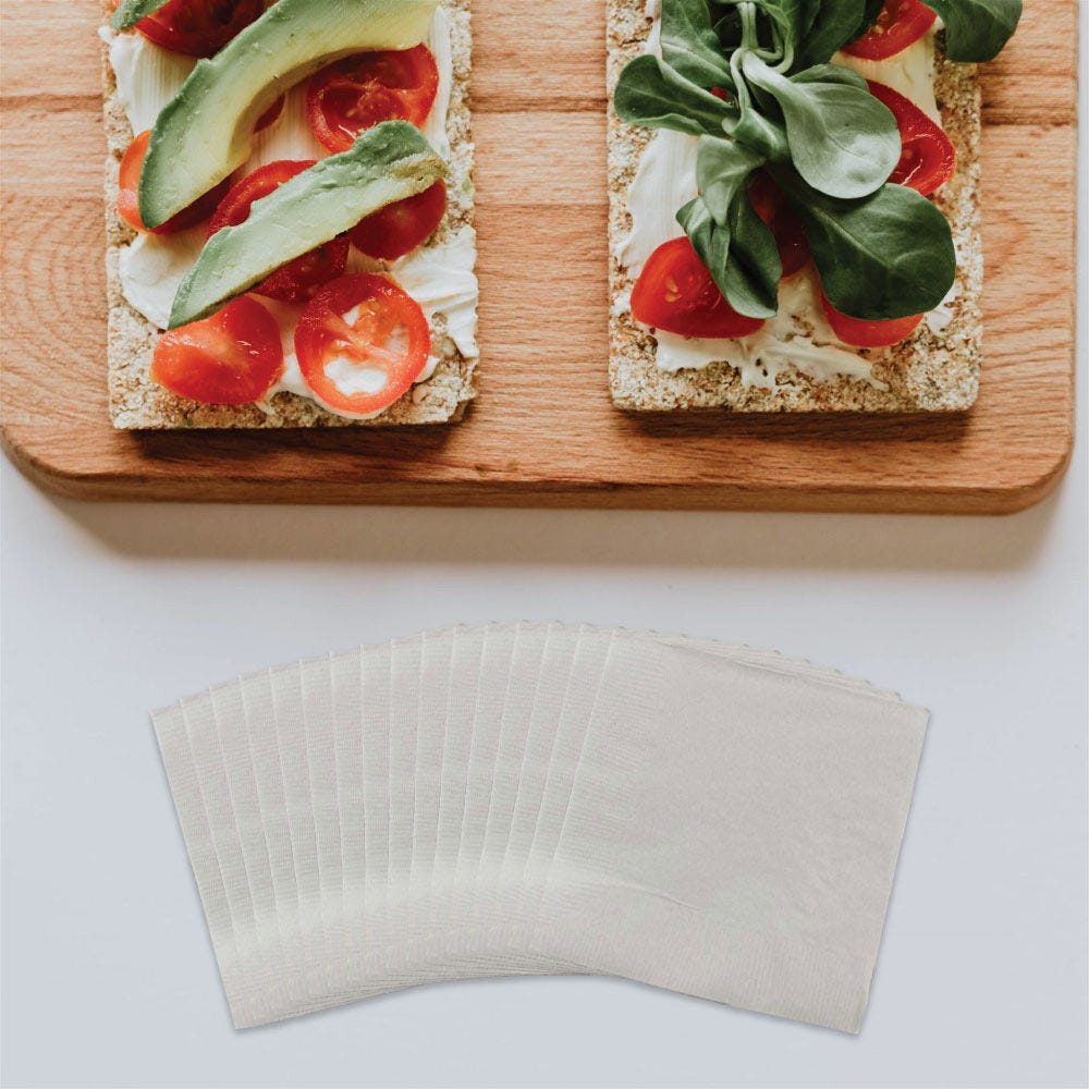 JAM Paper Medium Lunch Napkins, 6 1/2 x 6 1/2, Silver, 40/Pack