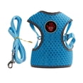 thumbnail image 3 of Arnés de Gato Chaleco Ajustable para Mascotas Pequeñas Ropa Ajustable y Suave Cuerda de para Pasear a Gato Azul l, 3 of 9