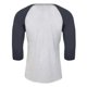 thumbnail image 2 of Next Level - Camiseta mangas ranglán 3/4 Tri-Blend para adultos unisex (índigo/Blanco Jaspeado), 2 of 2