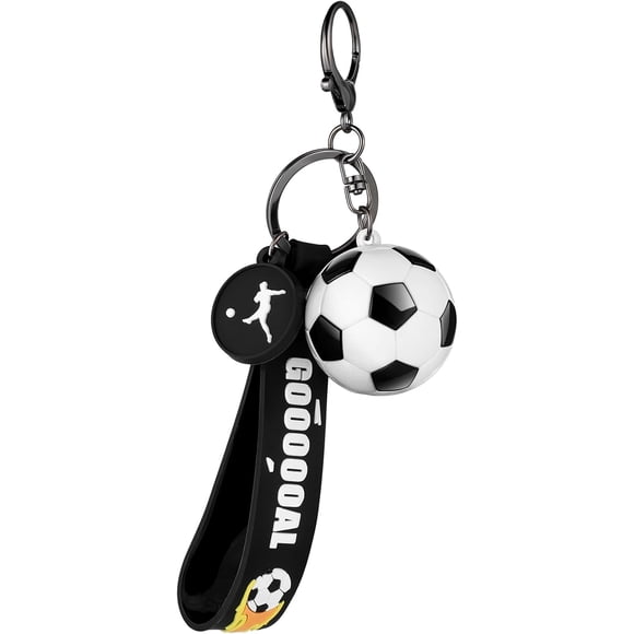 Soccer Keychain Soccer Gifts Key Chain, Football Inspirational Keyring Sports Fan Silicone Key Rings Football Keys Chains, Sports Ball Car Keyrings Cute Soccers Ball Keyring for Christmas Gifts