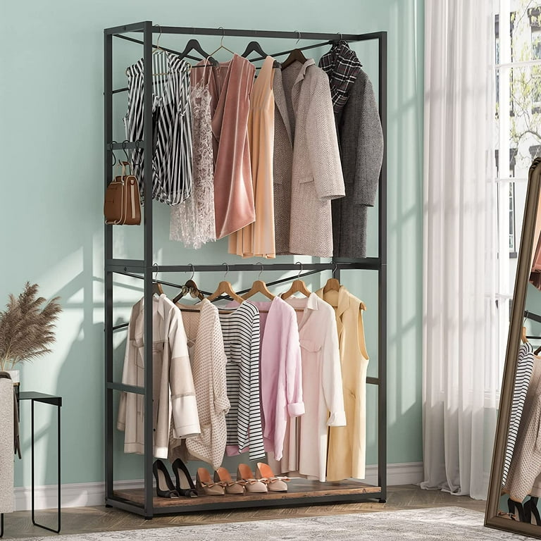 Hanging Closet Organizer with Garment Rod