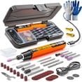 thumbnail image 1 of Mini Electric Rotary Tool Set with Led Light & Digital Display, 16,000 RPM Cordless Rotary Tools, 6-Speed Engraving Pen for Metal, Wood, Glass, USB Charging for Sanding, Polishing, Drilling (Orange), 1 of 8