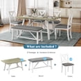 thumbnail image 2 of Yesurprise 6-Piece Table Chair Set Rectangular Trestle Table with Upholstered Chair Bench for Dining Room Kitchen, 2 of 8