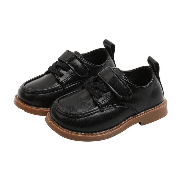Negro Plato Vestido Zapatos Niños de las Niñas Cuatro Estaciones Estilo Británico de Color Sólido de un Pie Plano Suave-Suela Mochilas Vestido de Cuero Falso