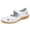 White,#002, variant on Women's Summer Casual Closed Toe Leather Sandals,Comfortable Soft Sole Ankle Strap Mary Jane Orthopedic Beach Shoes,39