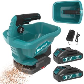 Heavy Duty Compost Spreader - 16" Metal Mesh Roller With Adjustable Handle For Lawn & Garden