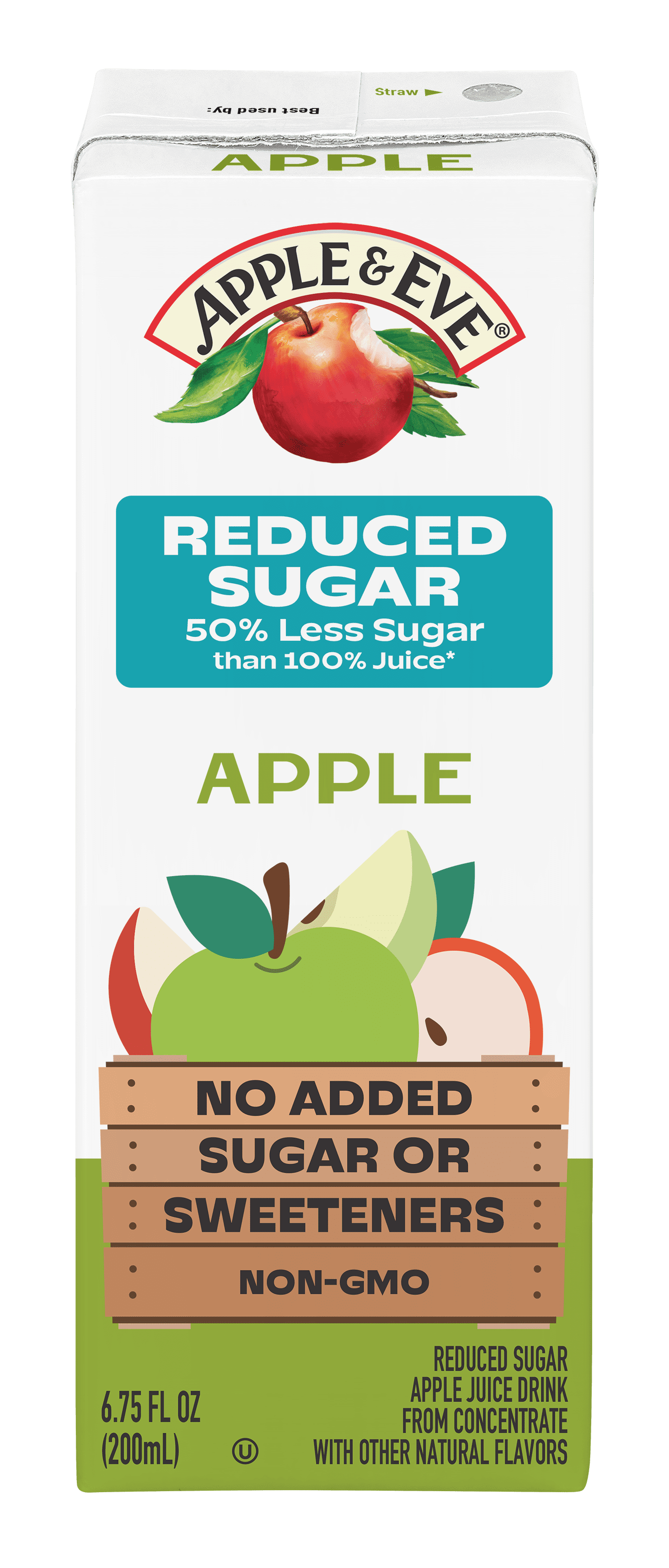 (5 pack) Apple & Eve Reduced Sugar Apple Juice Drink, 6.75 fl oz, 8 Count