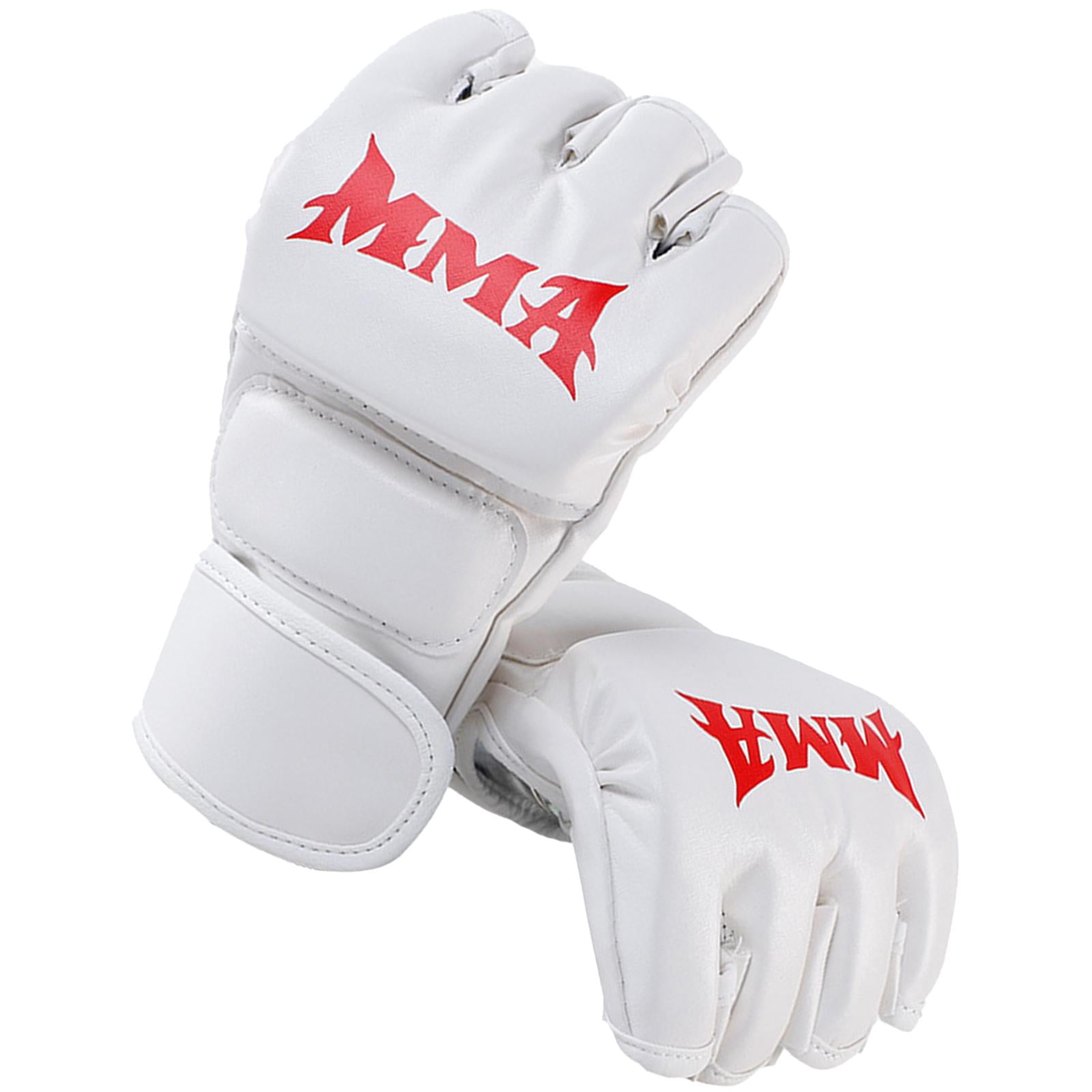 Gants De Combat Mi-Doigts En Cuir PU - Pour Karaté, Taekwondo Et MMA - Hommes Et Femmes