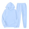 thumbnail image 2 of QSXADF Women's Fall/ Winter Fleece Hoodie Sweatsuit Set Solid Pullover Hoodie Sweatshirt Sweatpants Athletic Tracksuit Set Women Fall Winter Outfits, 2 of 4