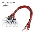 thumbnail image 2 of Luz LED preconectada, DC 12V 20mA - Bombilla lámpara blanca preconectada de 10 mm (20 piezas), 2 of 4