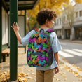 thumbnail image 6 of Butterfly and Multicolor Black Pattern 17" School Backpacks for Teens,Waterproof Oxford Fabric,S-Shape Padded Straps for School,Travel,Hiking,Camping, 6 of 6