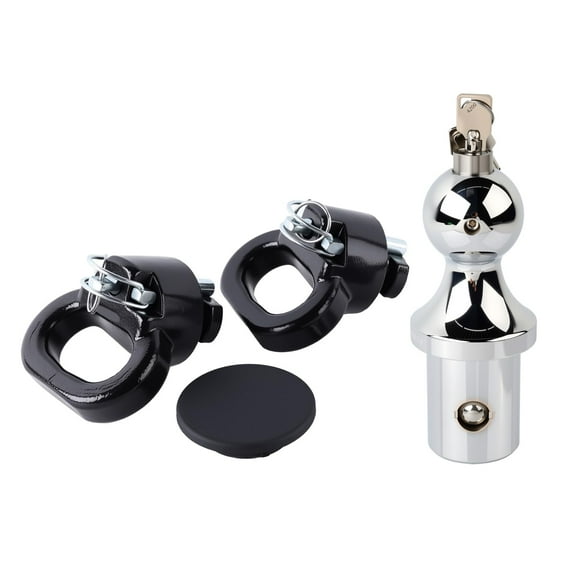 60618 Upgraded Anti-Theft Lock Puck System Gooseneck Hitch Ball Assembly with Key 38000LBS 2-5/16" BallCompatible with 2013-2025 Ram 2500 and 3500