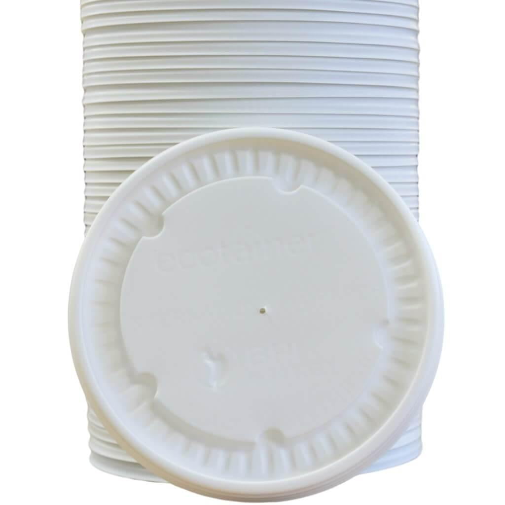 Ecotainer Compostable Disposable Food Container Lids; Fit 8Ounce