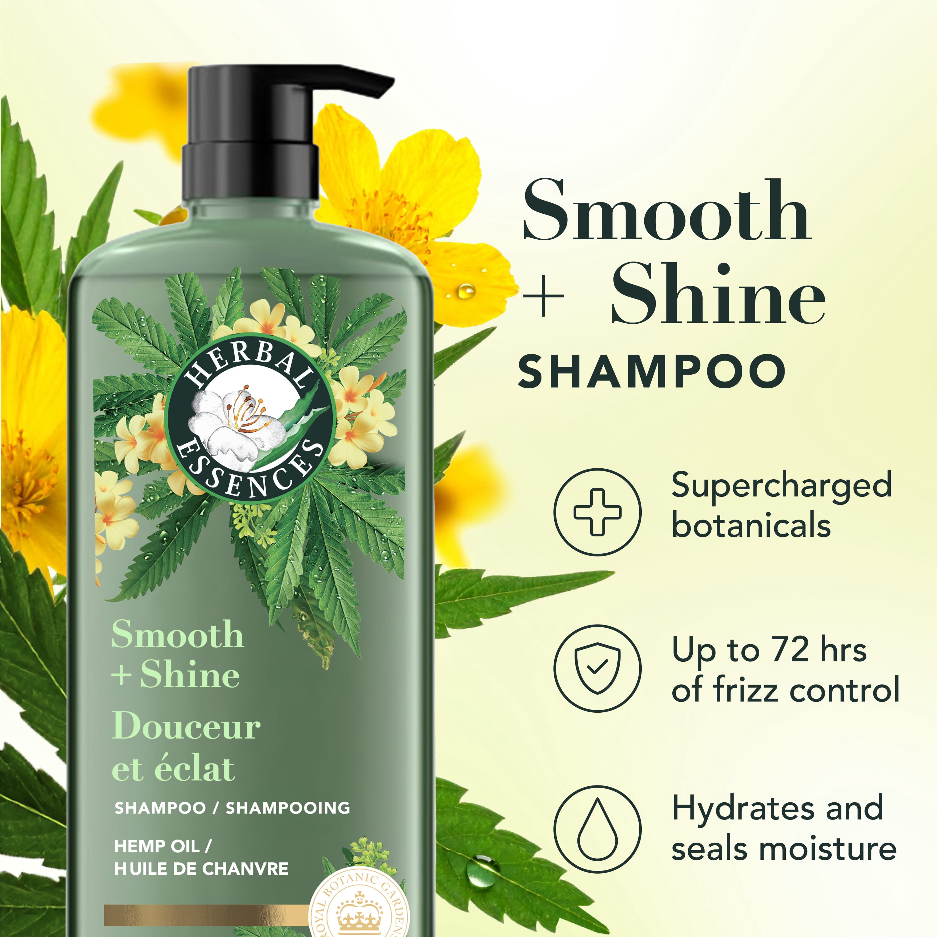 Herbal Essences Smooth + Shine Hemp Sulfate Free Shampoo, 20.2 fl