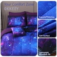 thumbnail image 5 of OKKEEY Queen Galaxy Bed in a Bag for Boys & Girls, 6 Pcs Outer Space Theme Teens Bedding Sets, Reversible Soft Microfiber Comforter Sets Kids Room Decor (Blue-purple), 5 of 10