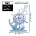 thumbnail image 2 of Accent Collection Horloge de Table Ancre de Navire Étagère Sculpture Nautique, Blanc Bleu, 2 of 7