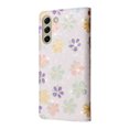 thumbnail image 5 of Wallet Case for Samsung S21 FE with RFID Blocking Credit Card Slots Holder, Cute Patterned Gold Brushing Magnetic Flip Kickstand Wrist Strap Cover for Samsung Galaxy S21 FE, Flowers Blossoming, 5 of 8