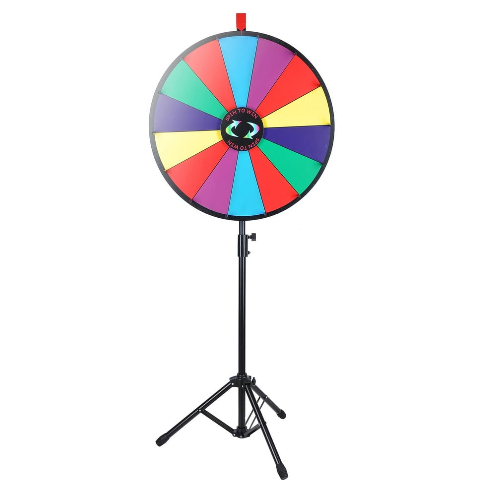 WinSpin 24" 14 Grids Color Spinning Prize Wheel Tripod Floor Stand